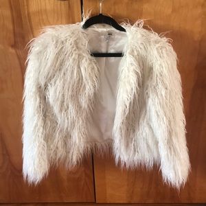 White Amuse Society faux fur jacket